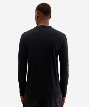 camiseta masculina com proteção uv manga longa preta