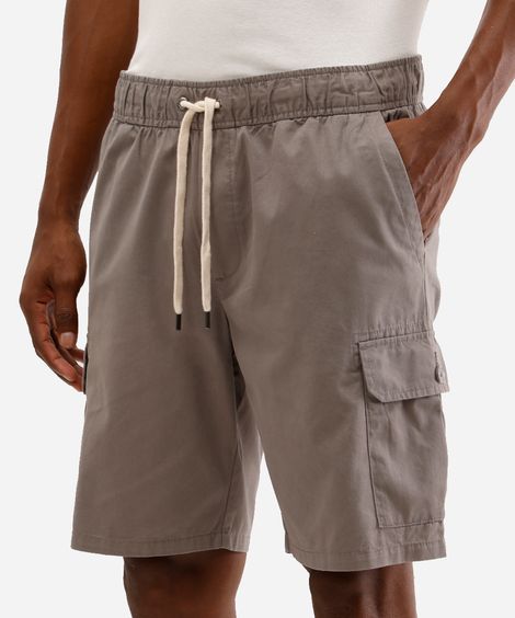 bermuda jogger masculina com bolso cargo cinza