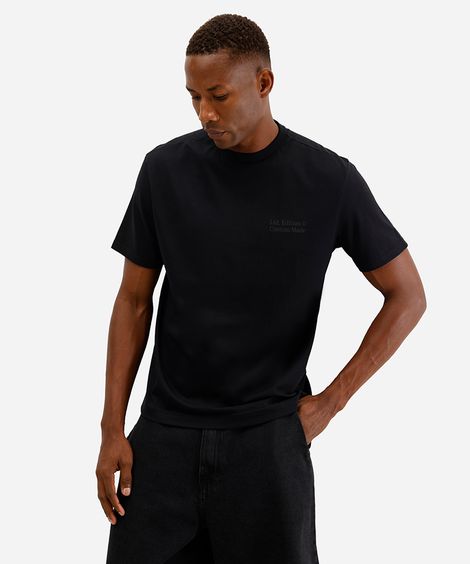 camiseta comfort masculina de algodão asthtc preta