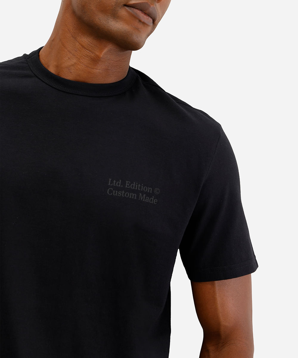 camiseta comfort masculina de algodão asthtc preta