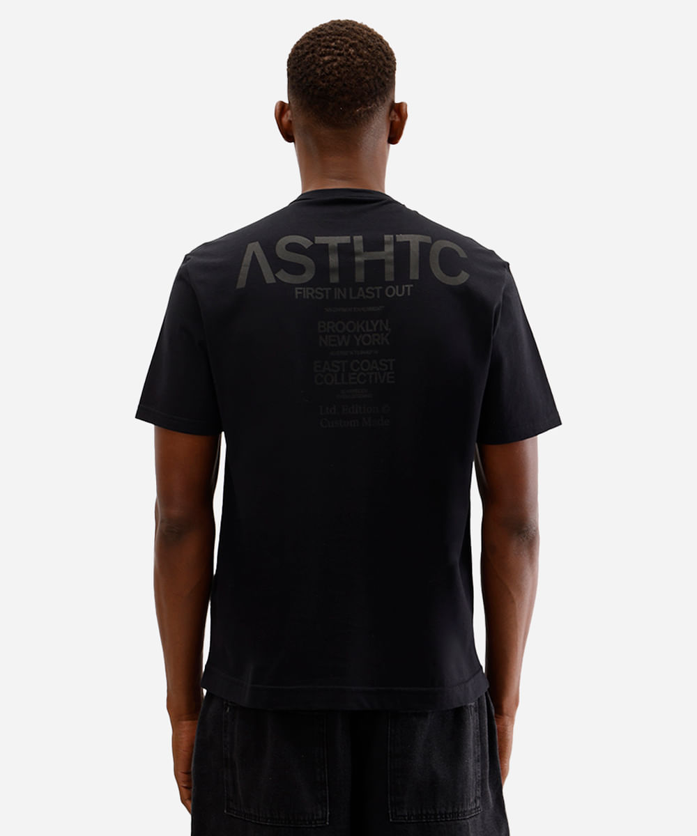 camiseta comfort masculina de algodão asthtc preta