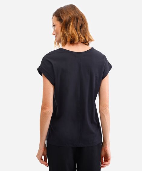 camiseta básica muscle tee feminina de algodão preto