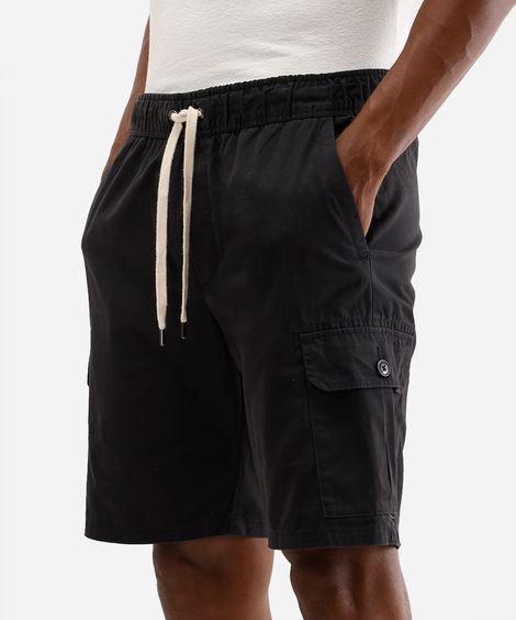 bermuda jogger masculina com bolso cargo preta
