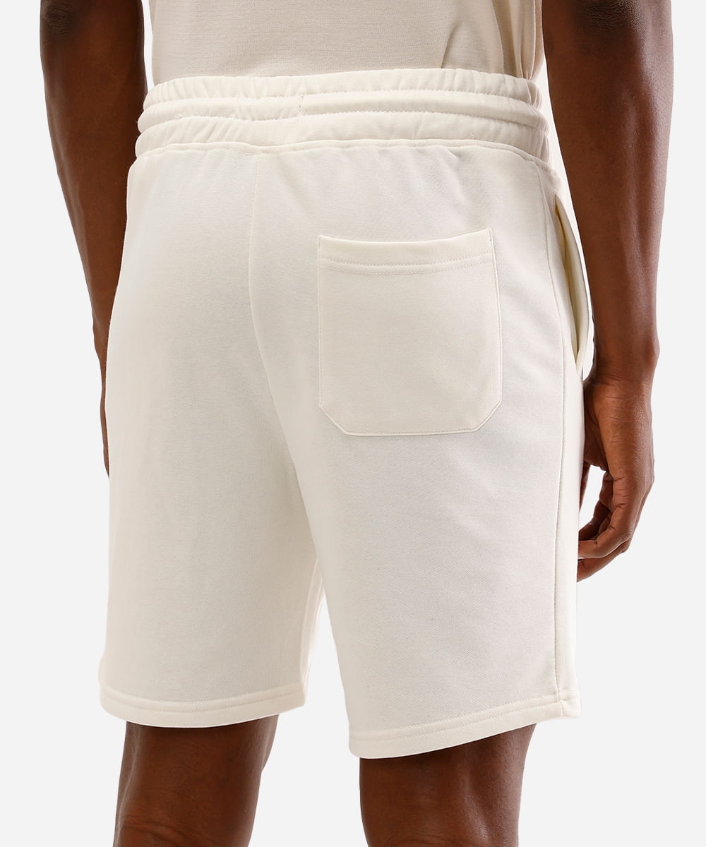 bermuda jogger masculina de moletom básica off white