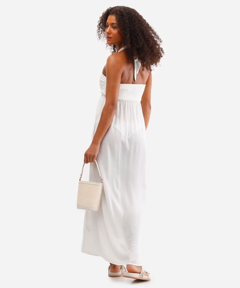 túnica saída de praia feminina com lurex off white