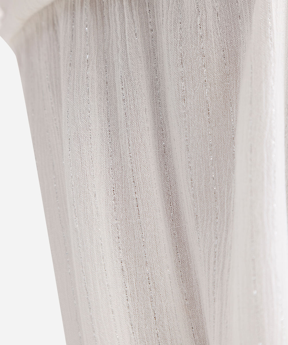 túnica saída de praia feminina com lurex off white
