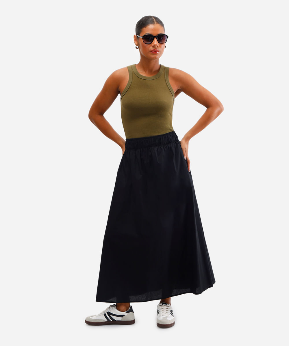 regata feminina de algodão verde