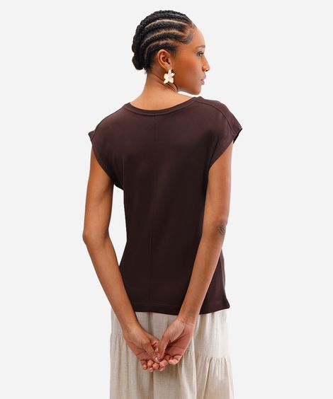 regata muscle tee feminina de viscose marrom