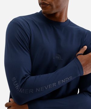 camiseta masculina com proteção uv manga longa azul