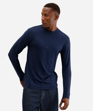 camiseta masculina com proteção uv manga longa azul