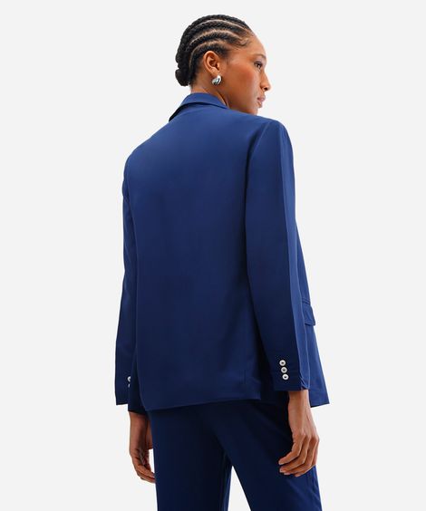 blazer alfaiataria feminino de viscose azul