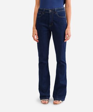 calça boot cut feminina jeans azul
