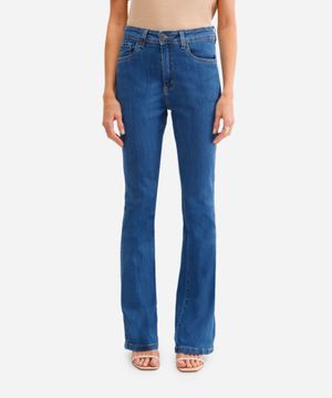 calça boot cut feminina jeans azul