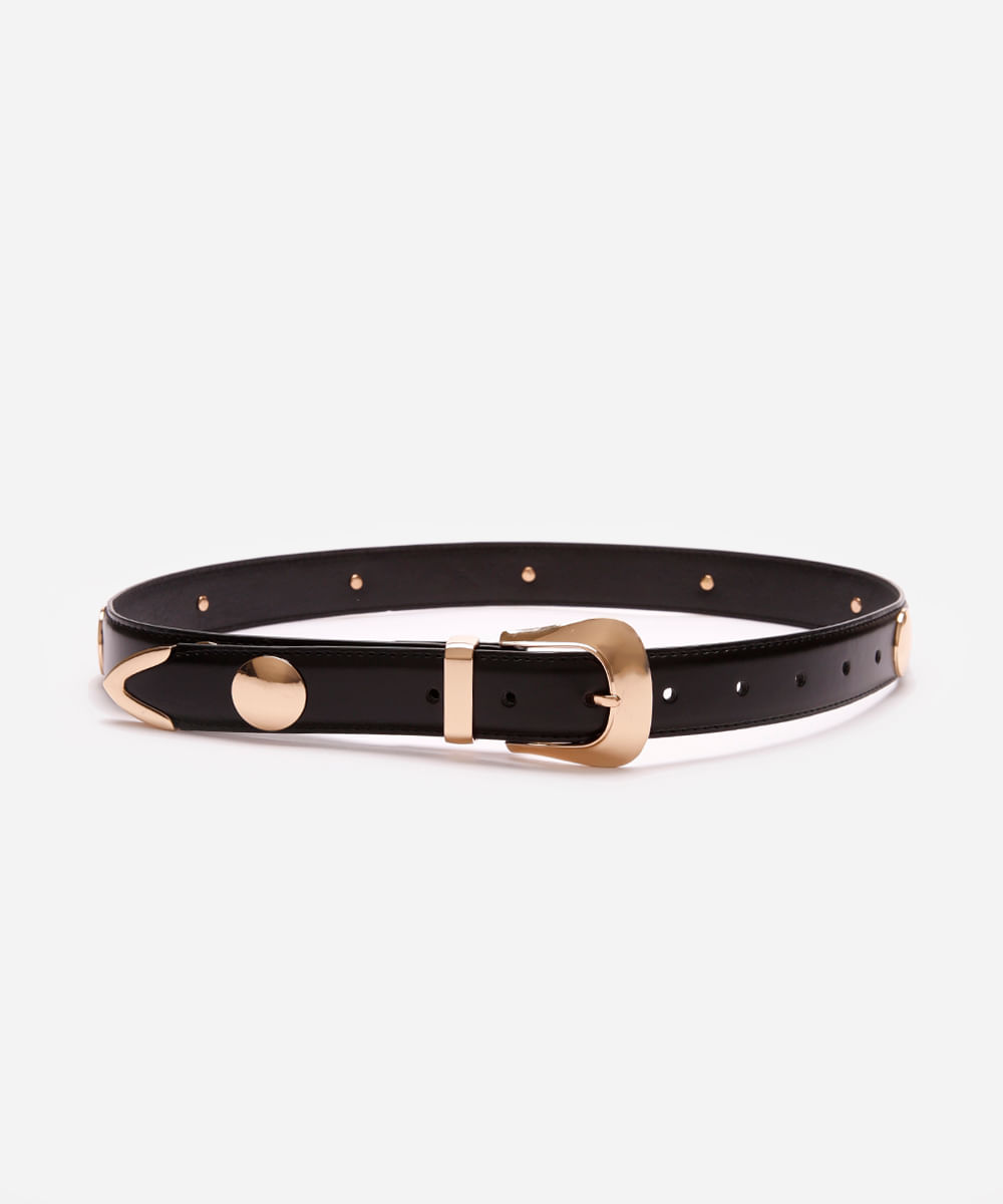 cinto feminino com tachas mindset preto