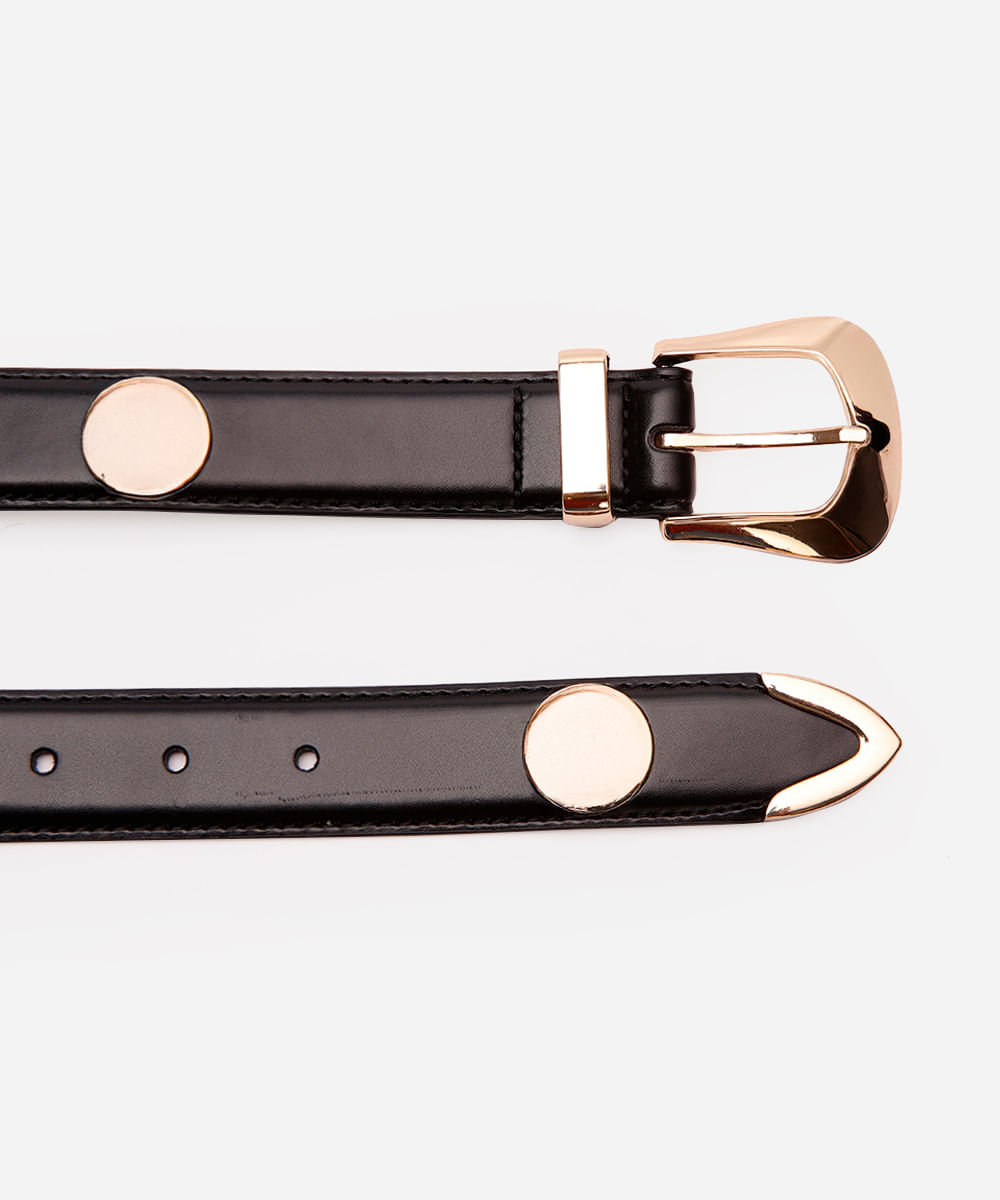 cinto feminino com tachas mindset preto