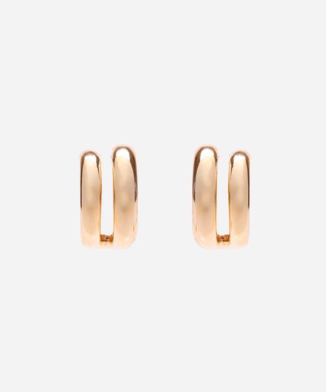 brinco feminino argola dupla dourado