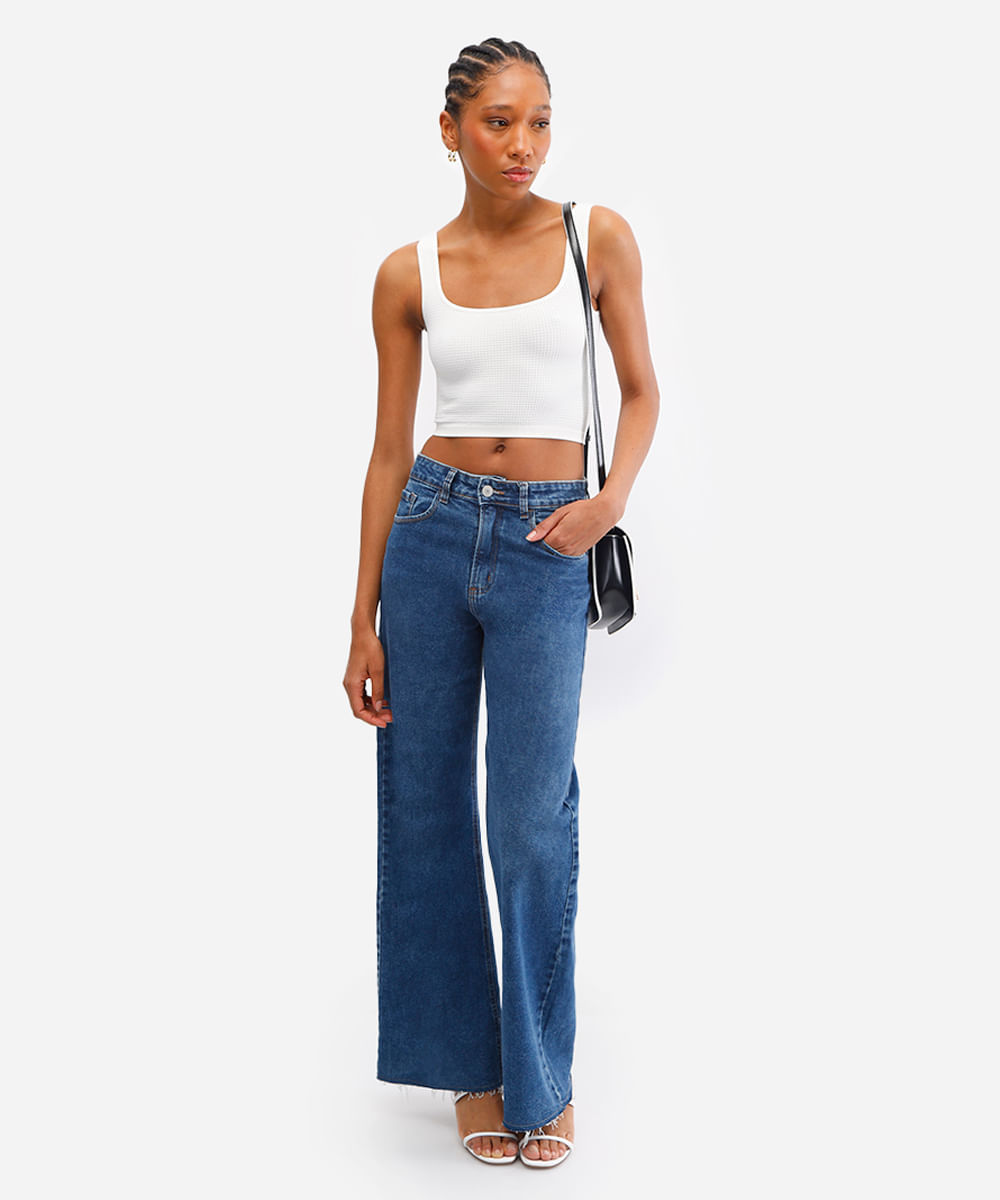 cropped básico feminino texturizado off white