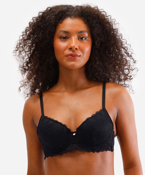 kit de 2 sutiãs meia taça feminino com renda floral colorido