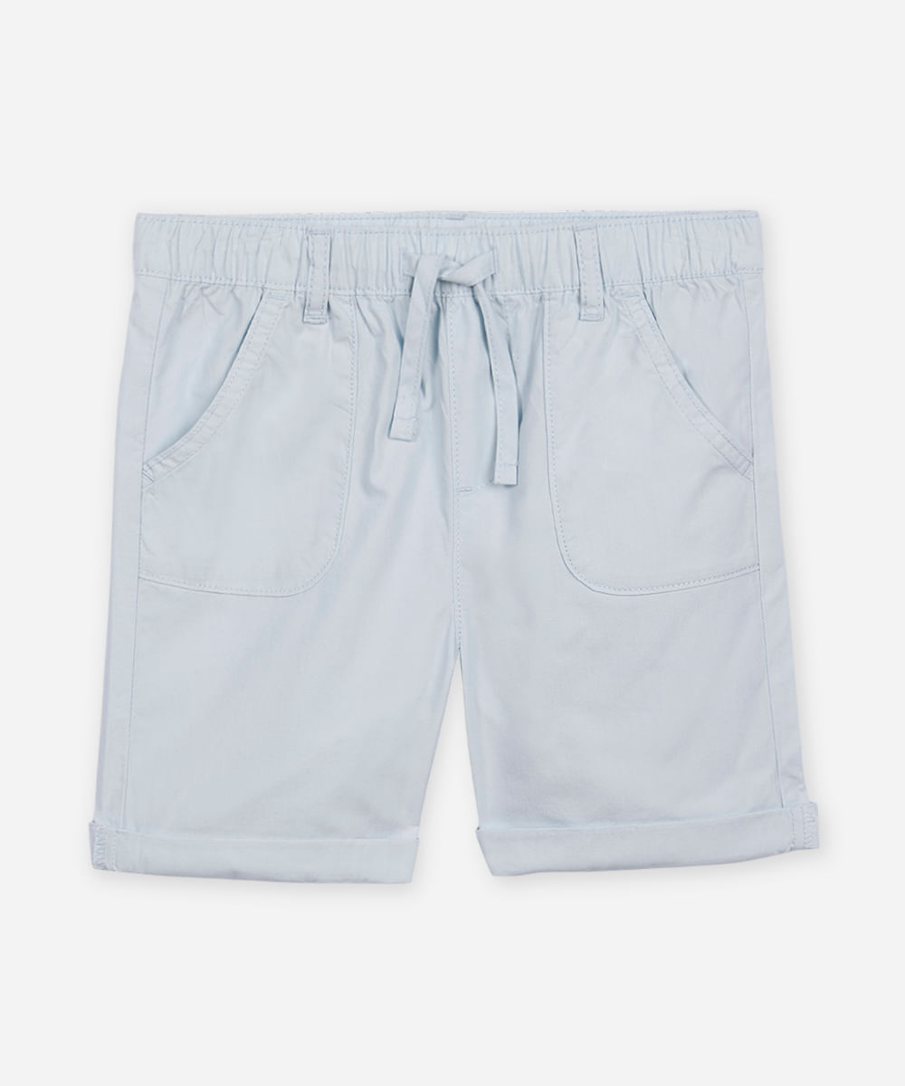 bermuda reta infantil com bolsos azul