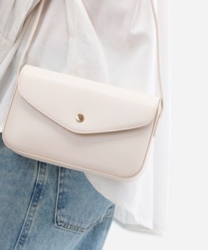 bolsa transversal feminina off white