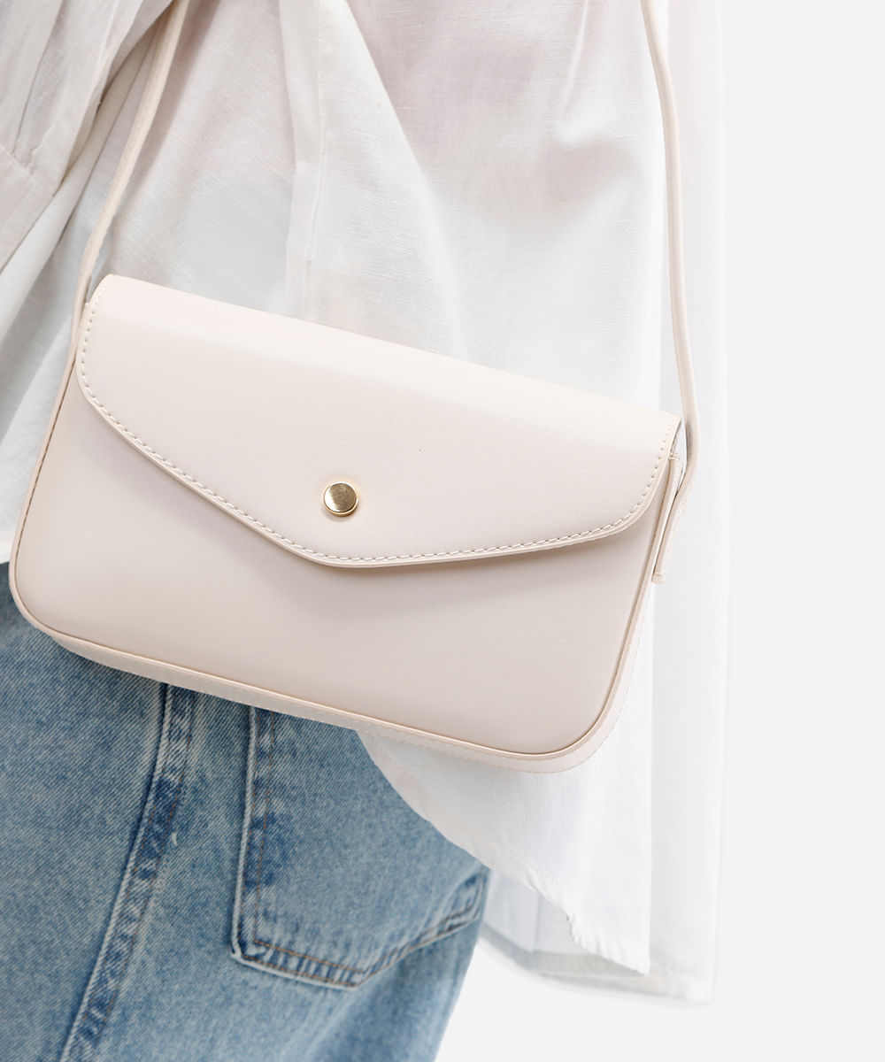 bolsa transversal feminina off white