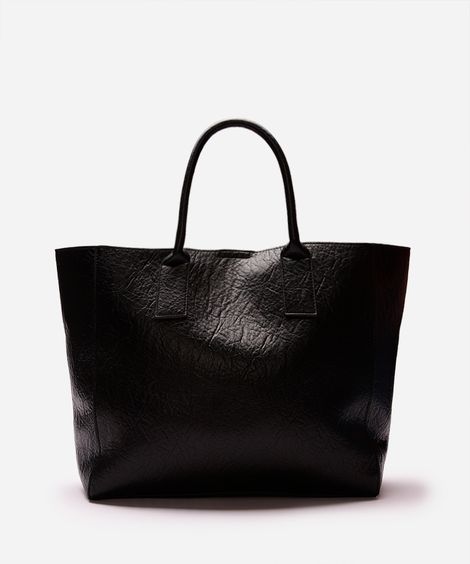 bolsa tote feminina texturizada preta