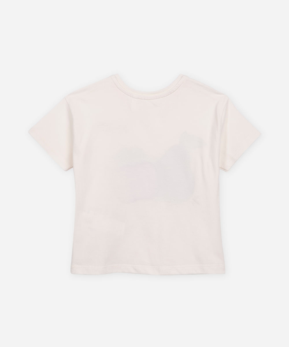 camiseta de algodão infantil funny friends off white