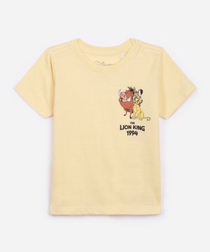 camiseta de algodão infantil o rei leão amarela