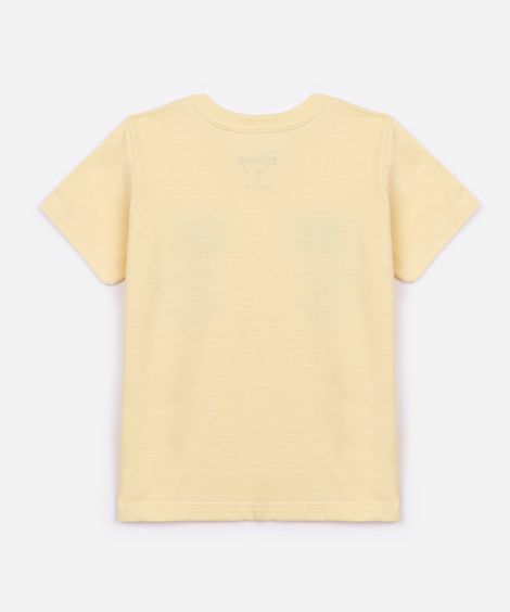 camiseta de algodão infantil o rei leão amarela