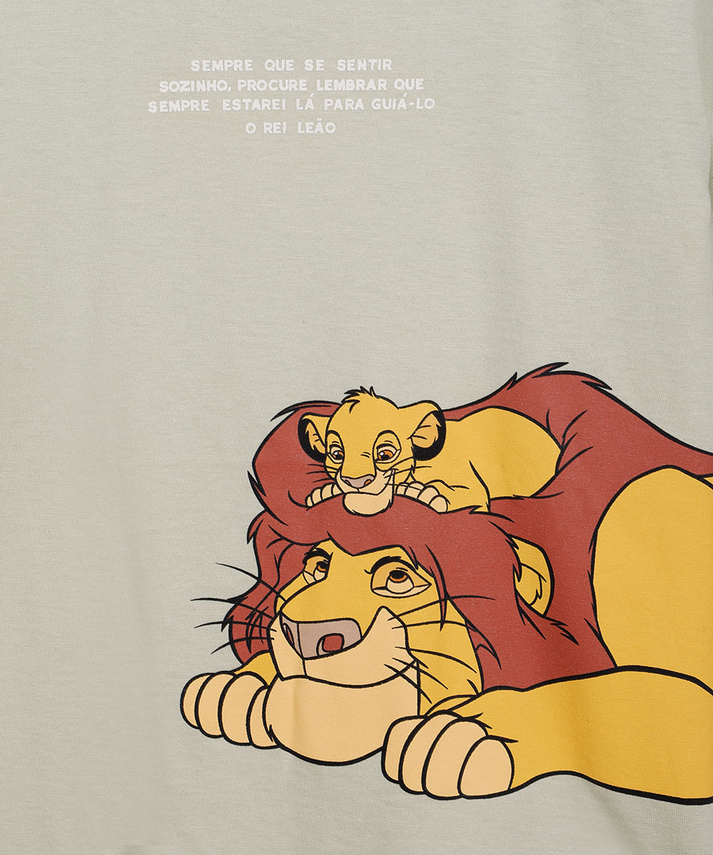 camiseta de algodão infantil simba e musafa verde