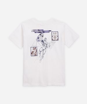 camiseta de algodão infantil capitão américa sam wilson off white