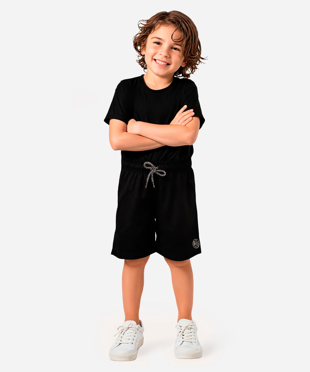 bermuda infantil boardshort preto