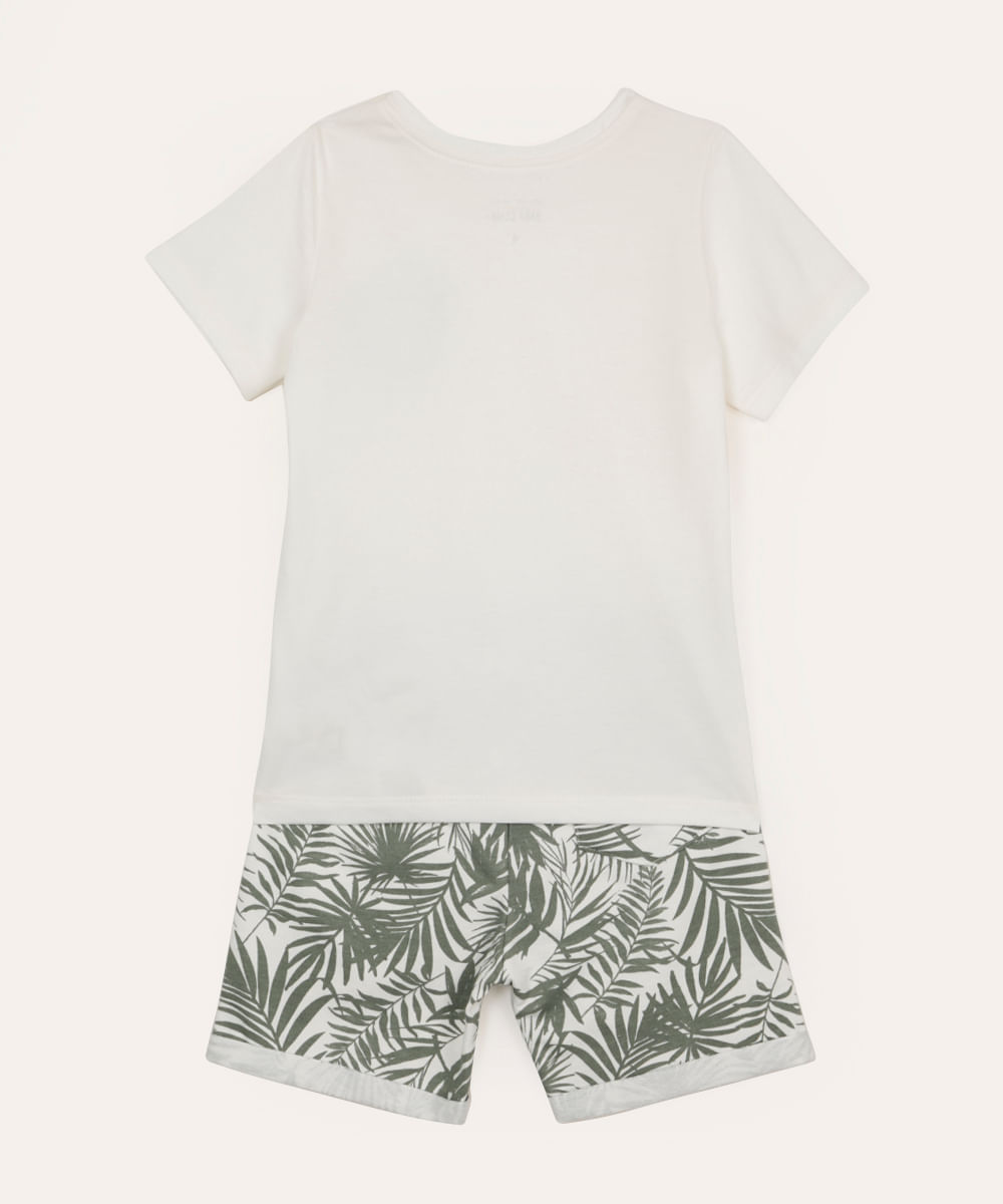 conjunto de algodão infantil folhagens verde