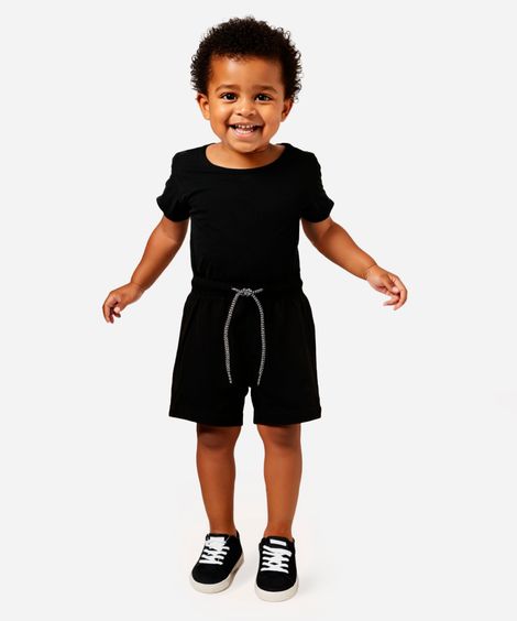 boardshort infantil com bolso  preto