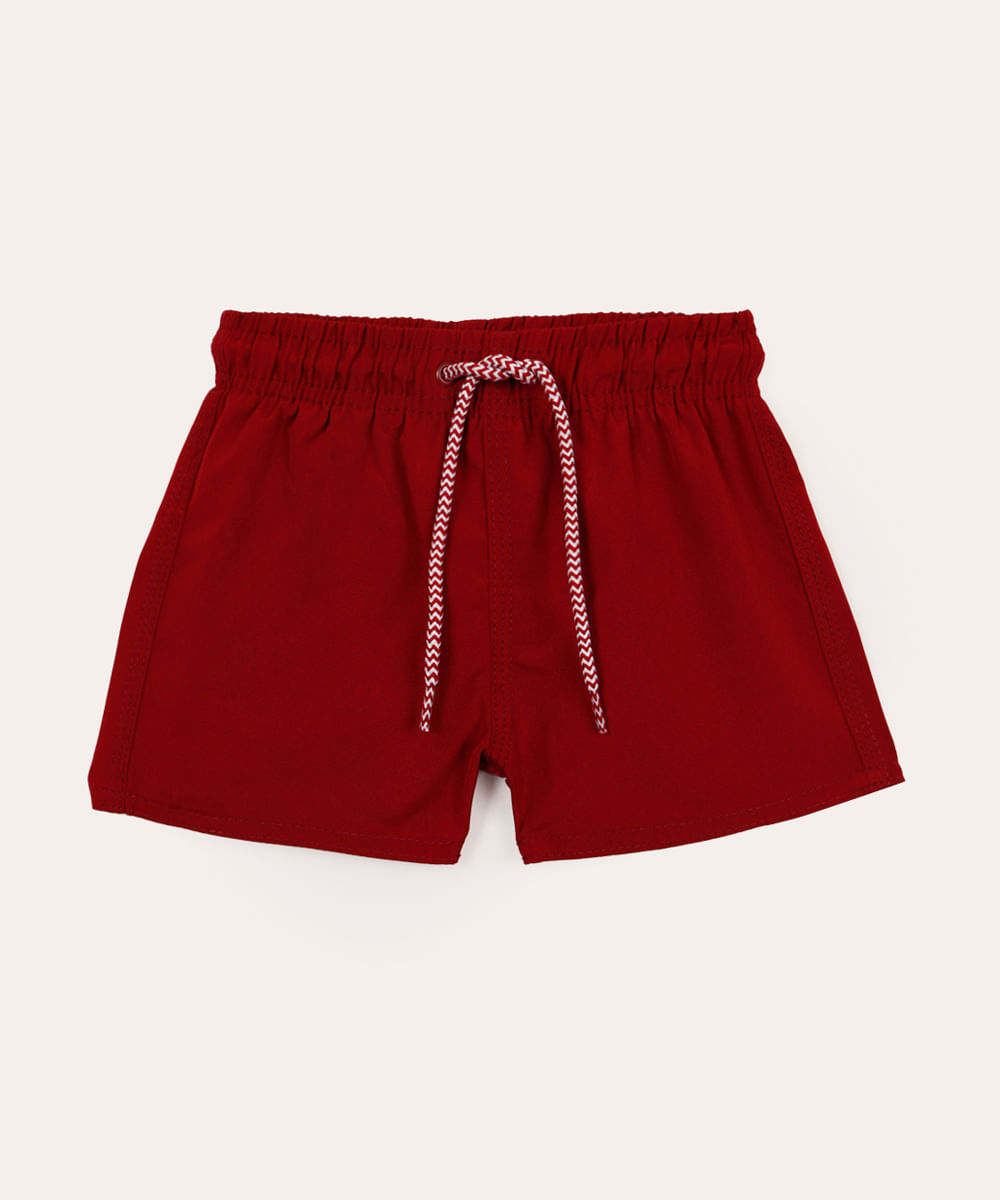 boardshort infantil com bolso vermelho