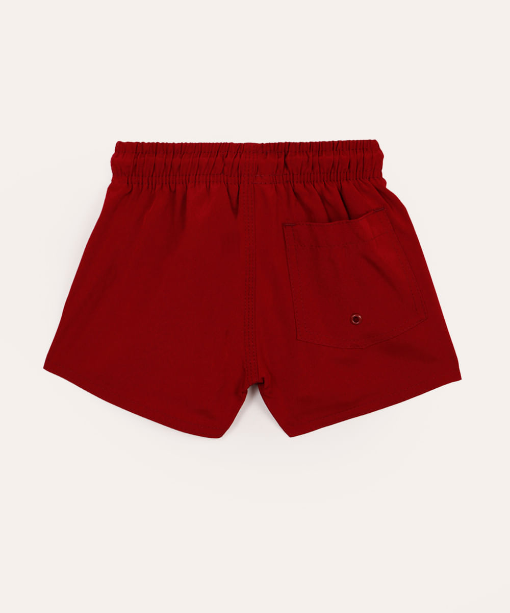boardshort infantil com bolso vermelho