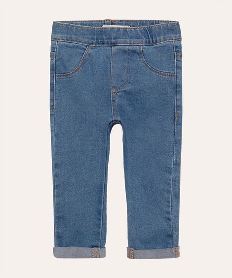 calça legging infantil jeans azul