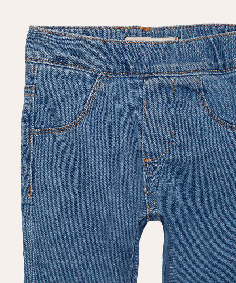 calça legging infantil jeans azul
