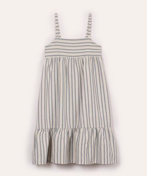 vestido midi infantil listrado colorido