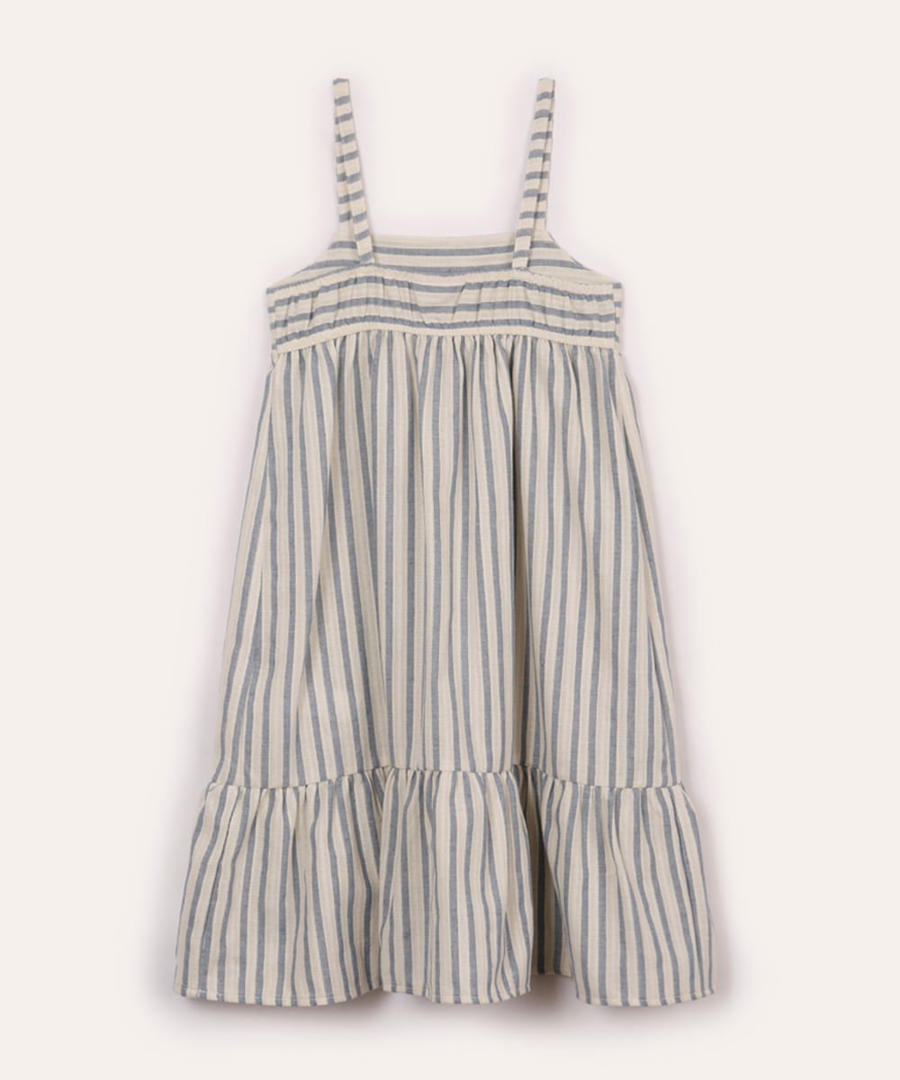 vestido midi infantil listrado colorido