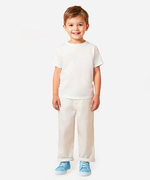 calça infantil de algodão off white