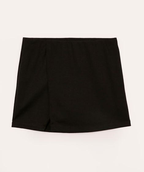 short saia juvenil com fenda preto