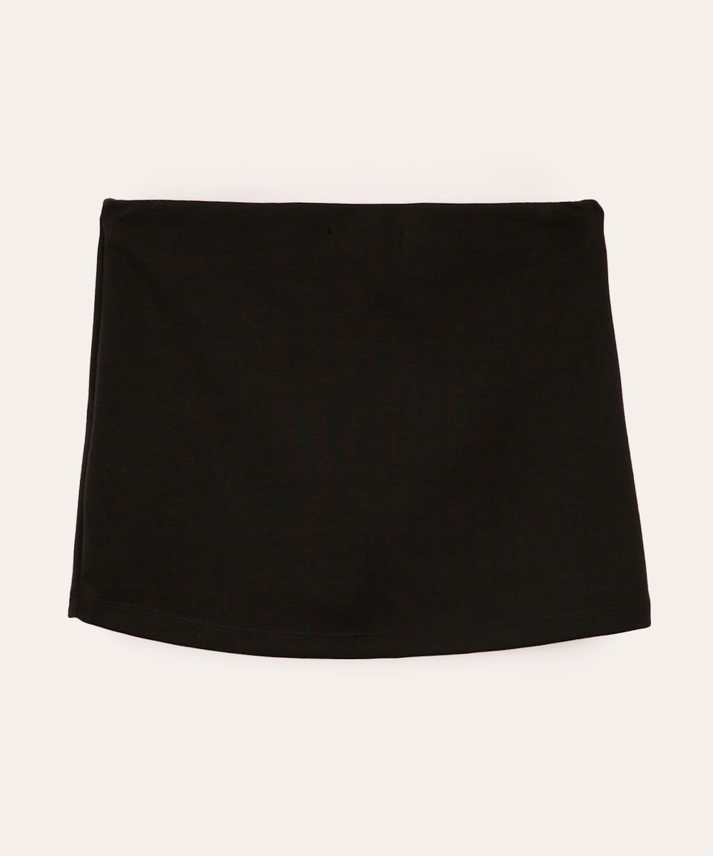 short saia juvenil com fenda preto