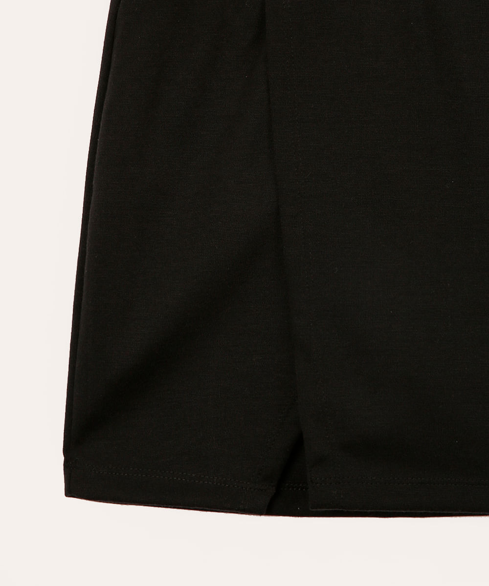 short saia juvenil com fenda preto