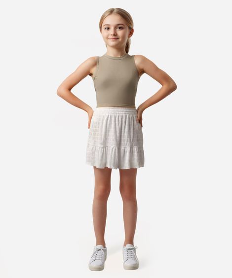 cropped de algodão juvenil alça média verde