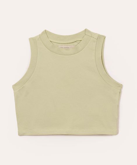 cropped de algodão juvenil alça média verde