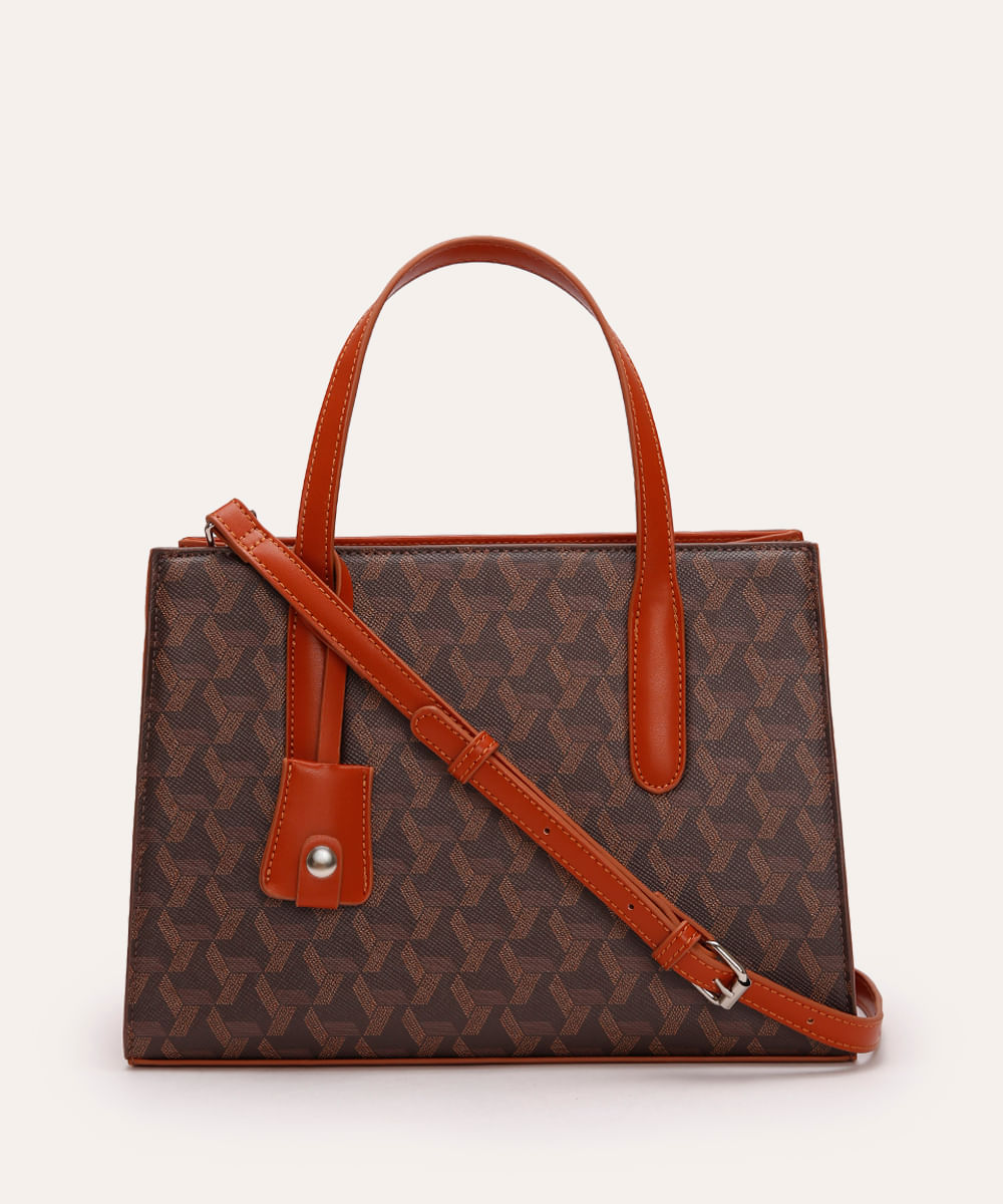 bolsa tote geométrica com alças colorido