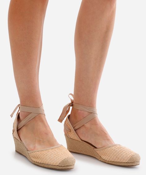 sandália espadrille feminina texturizada oneself bege