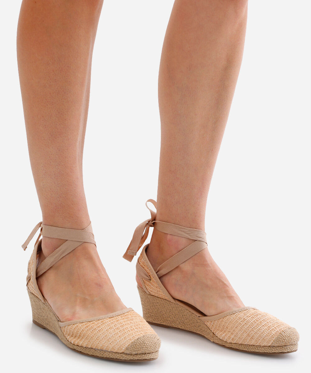 sandália espadrille feminina texturizada oneself bege