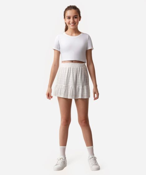 cropped de algodão juvenil com recorte nas costas off white